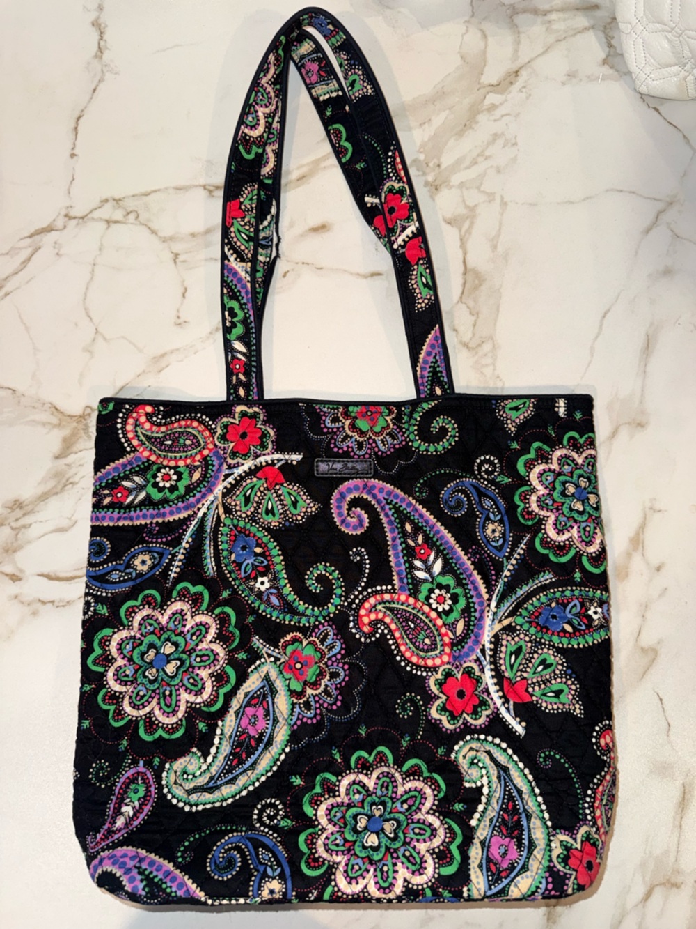 Vera Bradley Glenna Tote Kiev Paisley Print NWOT Black Multicolor